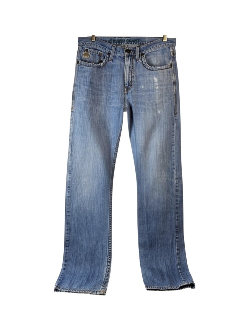 Cinch Grant Men's 33x38 Jeans Blue Distressed Bootcut Western Cowboy Denim
